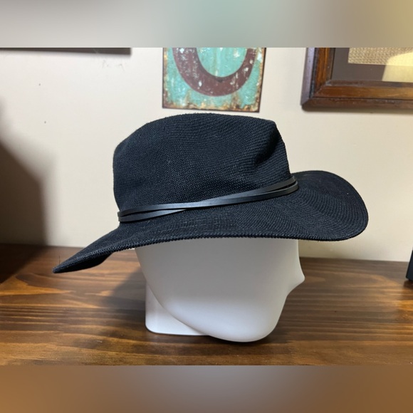 Anthropologie Hat Cotton Blend Packable Black - Picture 4 of 6